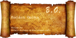 Balázs Opika névjegykártya